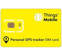 Carte SIM pour GPS Personal Tracker Things Mobile avec Couverture Globale et réseau Multi-opérateur GSM/2G/3G/4G LTE, sans Frais Fixes, sans délai ni tarifs compétitifs, avec 10 € de crédit Inclus