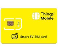 Carte SIM pour Smart TV/TÉLÉVISION CONNECTÉE - Things Mobile - avec Couverture Mondiale et réseau Multi-opérateur GSM/2G/3G/4G, sans coûts Fixes. 10€ de crédit Inclus