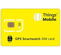 Carte SIM pour SMARTWATCH/Montre Intelligente avec Traceur GPS -Things Mobile - avec Couverture Mondiale et réseau Multi-opérateur GSM/2G/3G/4G, sans coûts Fixes. 60€ de crédit Inclus