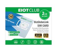 Carte SIM prépayée EIOTCLUB, 2 Go de données valables Pendant 30 Jours, pour 33 Pays en Europe+ États-Unis, Australie, Nouvelle-Zélande et Turquie. 5G/4G LTE, sans contrat, données Seulement