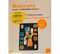 Carte SIM prépayée - Orange - Appels & SMS illimités - 200 Go internet - 25 Go en Europe - Appels internationaux inclus