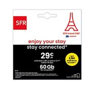 Carte SIM Prépayée - SFR - Europe Touriste - 60 Go Internet - 2h Appels - 5G Compatible
