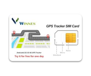 Carte SIM Prise en Charge 2G 4G pour Traceur GPS Winnes Tkmars Carte SIM 4G Données Uniquement, Pas de Voix, Pas de SMS, Application Android iOS Plug and Play（Essai d'une journée）