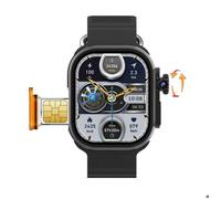 Carte SIM réseau Android Smartwatch S9 Ultra 4G 2,2 pouces Amoled 180 ° Caméra rotative GPS WIFI appel global - Black-2GB 16GB