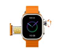 Carte Sim Réseau Android Smartwatch S9 Ultra 4g 2,2 Pouces Amoled 180 ° Caméra Rotative Gps Wifi Appel Global Montre Intelligente Hommes Ultra 5g -Orange-16gb 256gb
