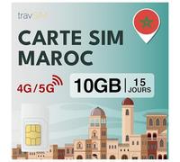 Carte SIM travSIM Maroc | 15 Jours - 10 Go de données | Internet Haut débit 5G/4G | Accès à Google, Facebook, Instagram et Plus Encore