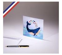 Carte simple All you need is love créée et imprimée en France sur papier certifié PEFC - Baleine G