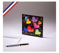 Carte simple All you need is love créée et imprimée en France sur papier certifié PEFC - Cœurs ballons G