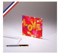 Carte simple All you need is love créée et imprimée en France sur papier certifié PEFC - Love is all - Lettres ballons G