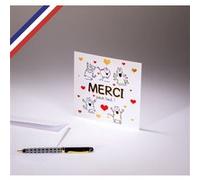 Carte simple All you need is love créée et imprimée en France sur papier certifié PEFC - Merci pour tout ! Chats G