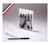 Carte simple L'Œil du photographe créée et imprimée en France - Chaton liseur G