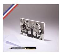 Carte simple L'Œil du photographe créée et imprimée en France - Partie de Dames entre chiens G