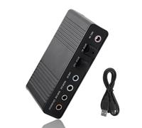 Carte Son Audio, Carte Son Externe USB 2.0 6 Canaux 5.1 Surround Optique S/PDIF Adaptateur De Carte Son Audio pour PC Portable Enregistrement Compatible avec Windows 10/8/7/XP