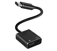 Carte son audio Type-C vers carte son numérique audio 3,5 mm avec interface Pd Port de charge rapide pour ordinateur et téléphone, noir