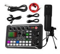 Carte Son Bluetooth avec Micro Noir et Trépied pour Streaming | Réduction du bruit, changement de voix, effets sonores et connexions multiples pour enregistrer et diffuser plus facilement.