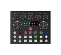 Carte Son de Mixage DJ, Kit de Mixage de Son Multifonction Double Canal, Carte Son en Direct Carte Son de Mixage Audio Professionnel, Enregistrement PC Vlog Living Diffusion en Direct