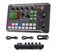 Carte Son En Direct Avec Effets De Mixage Dj Et Changeur De Voix, Mixeur Audio De Carte Son En Direct F998, Carte Son Changeur De Voix À Lumière Led, Carte De Mixage Sonore Professionnelle (A)
