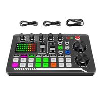 Carte son en direct avec effets de mixage Dj et changeur de voix, mixeur audio professionnel, Table de mixage Dj pour débutants | Carte son en direct avec plusieurs effets sonores pour le karaoké, le