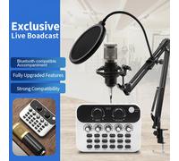Carte son en direct, bouton d'écho de micro, effets sonores amusants, changeur de voix, diffusion externe en direct, chant, table de mixage Audio, fournitures de Studio-Blanc