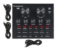Carte Son en Direct en Métal, Mixeur de Son Réglage du Volume | Bruit Intelligente, Basses Ajustables, Usage pour Chat Amusant et Enregistrement Musical