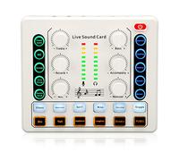 Carte son en direct, mini carte de mixage pour le streaming en direct, carte son pour microphone de podcast avec plusieurs effets sonores, carte son externe pour PC, carte son changeante de voix pour l'enregistrement de jeux podcasts