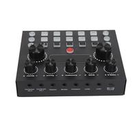 Carte Son en Direct, Mixeur Audio Mobile Externe USB Double Canal, Carte Son de Diffusion Audio en Direct pour Chansons K, Enregistrement, Chat Vocal