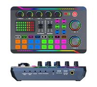 Carte son en direct, table de mixage audio avec 16 effets de changement de son, mixeur DJ en streaming Bluetooth, table de mixage sonore pour enregistrement/baladodiffusion/jeux/streaming en direct