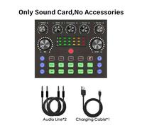 Carte Son En Direct V8S,Équipement De Podcast,Dispositif Dj De Diffusion En Direct Avec Jeu De Microphones Bm800 Pour La Musique/Enregistrement En Streaming En Direct.V8S Only Sound Card.