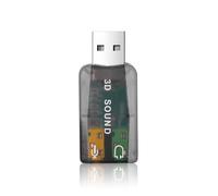 Carte son externe 3D USB 5.1,avec adaptateur Audio 3.5mm,pour ordinateur Portable,casque d'écoute,micro stéréo- Black[B7247]