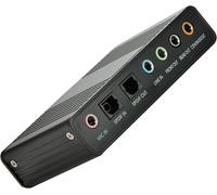Carte Son Externe 6 canaux USB 2.0 Surround 5.1 Externe Audio Optique S/PDIF pour PC et Ordinateur Portable Enregistrement Compatible avec Windows 10/8/7/XP Noir