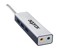 Carte Son Externe approx! APPUSB51HUB USB 3.0 3.5 mm Gris