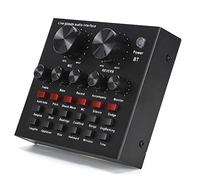 Carte son externe audio V8, carte son de diffusion en direct d'ordinateur Bluetooth, carte de changement de voix ABS, avec 112 types d'électro-acoustique, 18 types d'effets sonores, 6 modes d'effet. (