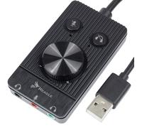 Carte Son Externe avec Prise Jack 3,5 mm pour Casque et contrôle du Volume USB Hub 3 Ports 48K 16 BIT, Regle