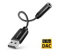 Carte son externe Axagon ADA-HA USB 2.0 canaux 32-bit 101dB SNR jack 3.5mm Dolby Atmos noire