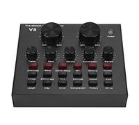 Carte son externe en direct,mélangeur audio Bluetooth externe,carte son USB pour casque/microphone/mobile/ordinateur/PC/karaoké/diffusion avec 112 électroacoustiques,18 effets sonores,mode 6 effets
