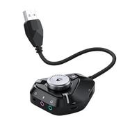 Carte Son Externe - Interface Audio De Type C, Adaptateur De Microphone Pour Casque 3,5 Mm | Dispositif De Contrôle Du Volume Compact Pour L'enregistrement En Studio, Diffusion De Musique De Jeu, Conf
