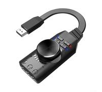 Carte son externe USB 7.1 Channel Gaming pour PC - Effets sonores virtuels Surround, Plug-and-Play, adaptateur audio de bureau léger