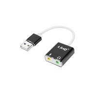Carte Son Externe USB Adaptateur Double Jack 3.5mm Micro et Casque Blanc / Noir