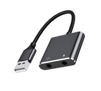 Carte son externe USB adaptateur USB pour ordinateur portable de bureau carte son stéréo avec port casque microphone 3,5 mm