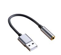 Carte Son Externe Usb Vers 3.5mm Pour Écouteurs,Adaptateur Audio Pour Micro,Sauna,Téléphone,Ordinateur,Pc,7.1 - Type Grey-1m