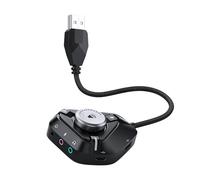 Carte son externe USB vers adaptateur 3,5 mm avec 2 ports USB, 1 convertisseur de micro de casque de type C pour ordinateur portable