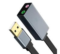 Carte son externe USB vers adaptateur 3,5 mm pour casque stéréo et micro pour ordinateur portable