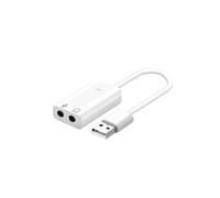 Carte Son Externe USB vers Jack 3.5mm Audio et Microphone Son de Qualité Blanc