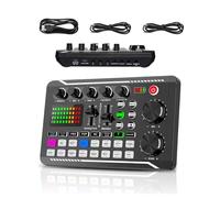 Carte Son F998 Live, Mélangeur de Son Externe pour Ordinateurs, Téléphones Mobiles, 16 Bits 44,1 KHz, Carte Son de Mélangeur Audio Double Canal