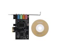 Carte Son Interne 5.1 Convient pour Windows 10 avec Support à Profil Bas, Carte Son PCI-E StéRéO 3D, Puce CMI8738 32/64 Bits PCI