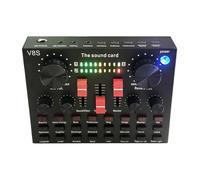 Carte son Live - Boîtier métallique noir mat, interface audio PC, console de mixage de bureau, technologie de modulation vocale polyvalente, traitement professionnel de l'effet de réverbération d'écho