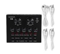 Carte Son Multifonction V8 pour Diffusion en Direct Haute Résolution 48k 16 Bits Compatible Smartphone Et Ordinateur Support Musique Electronique