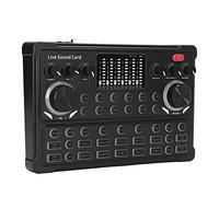Carte Son Multifonctionnelle en Direct avec Affichage de Lumière Respiratoire LED pour Diffusion en Direct, avec Réduction du Bruit DSP, Connexion, Compatible avec Les