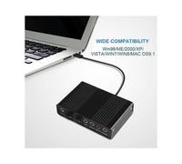 Carte Son Optique USB 6 Canaux 5.1 Convertisseur de Carte Son à RéVerbéRation Externe Prise en Charge Du Taux D'éChantillonnage 48Khz Win7 Noir