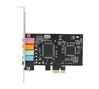 Carte Son PCIe, Carte Audio PCI-e Stéréo 3D, Carte Son Matériel de Conversion de Signal Audio de Bureau Stéréo 6 Canaux avec CD de Pilotes